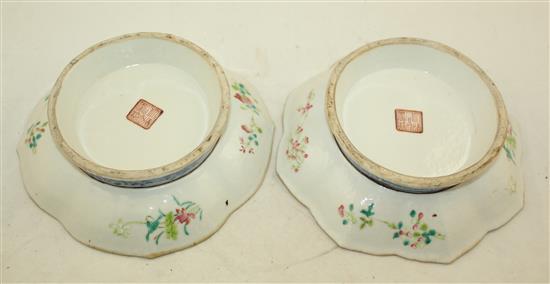 Two Chinese famille rose footed dish, Tongzhi seal marks and of the period (1862-74), W.18.5cm
